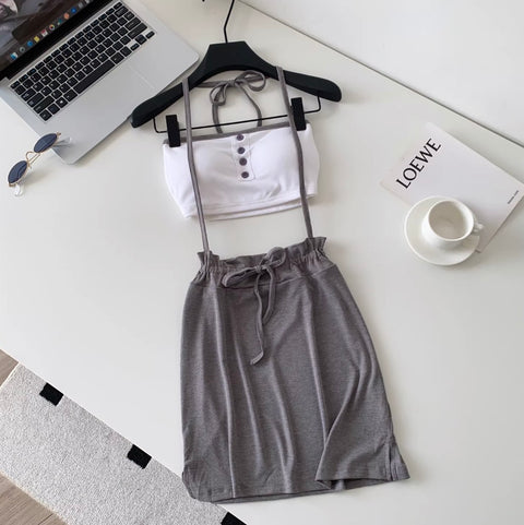 Simple Design Tank Top & Skirt