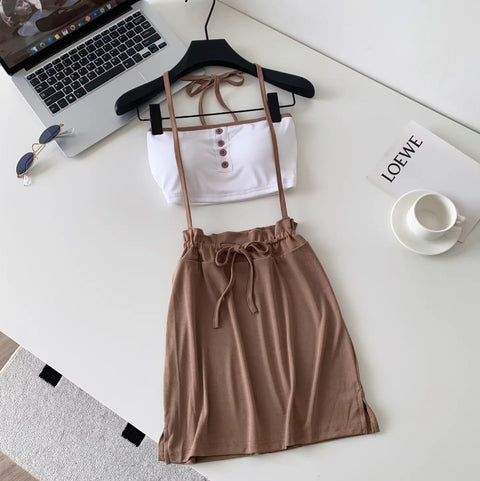Simple Design Tank Top & Skirt