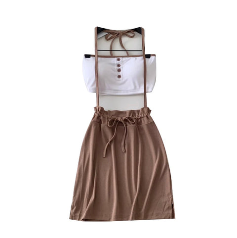 Simple Design Tank Top & Skirt