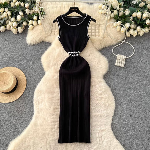 Simple Design Sleeveless Knit Dress