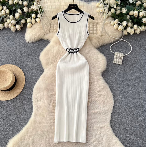 Simple Design Sleeveless Knit Dress