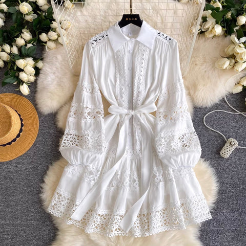 French Style Embroidered Lace Dress