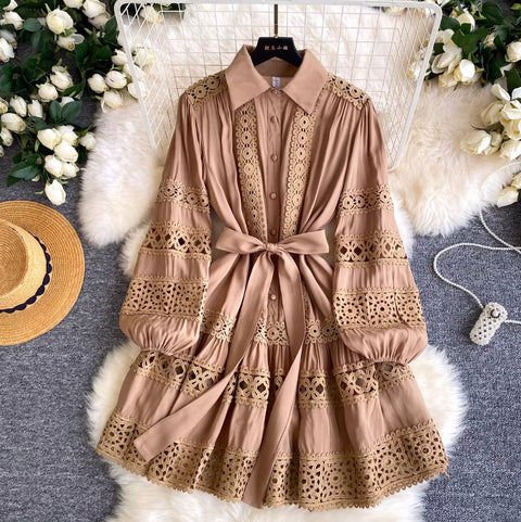 French Style Embroidered Lace Dress