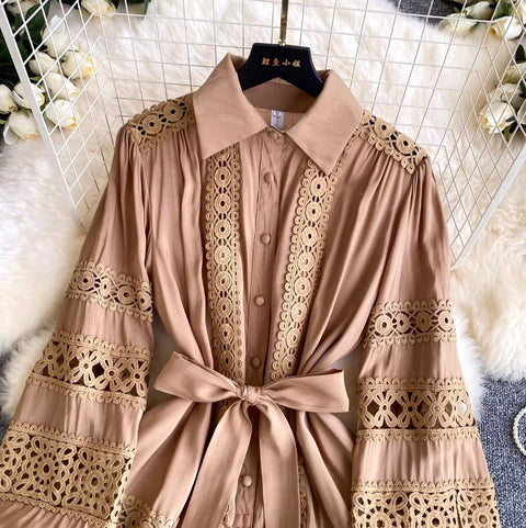 French Style Embroidered Lace Dress