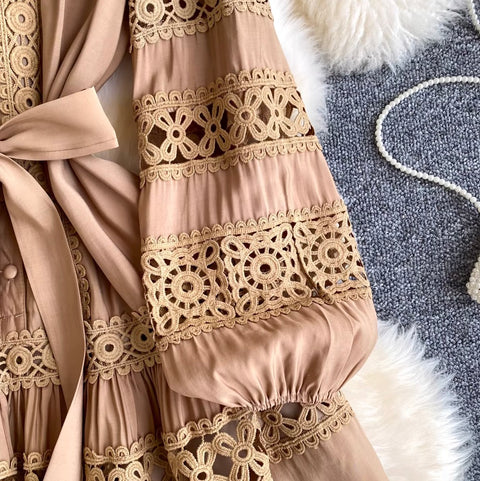 French Style Embroidered Lace Dress
