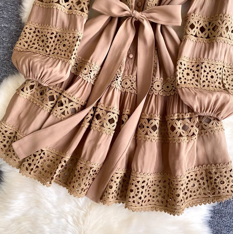 French Style Embroidered Lace Dress