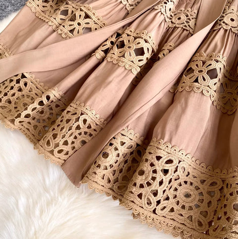 French Style Embroidered Lace Dress