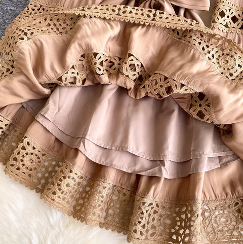 French Style Embroidered Lace Dress