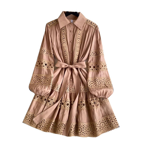 French Style Embroidered Lace Dress