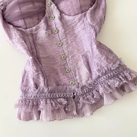 Sweetie Purple Lace Zipped Camisole