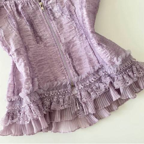 Sweetie Purple Lace Zipped Camisole