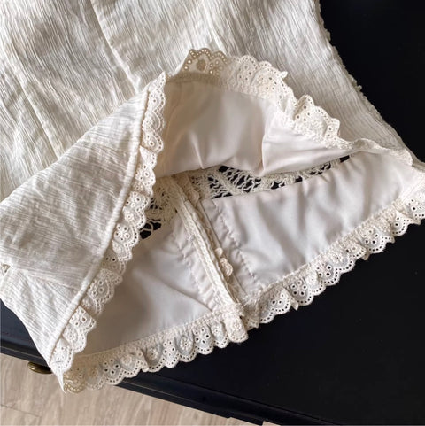 Sexy Hollowed Lace Apricot Camisole