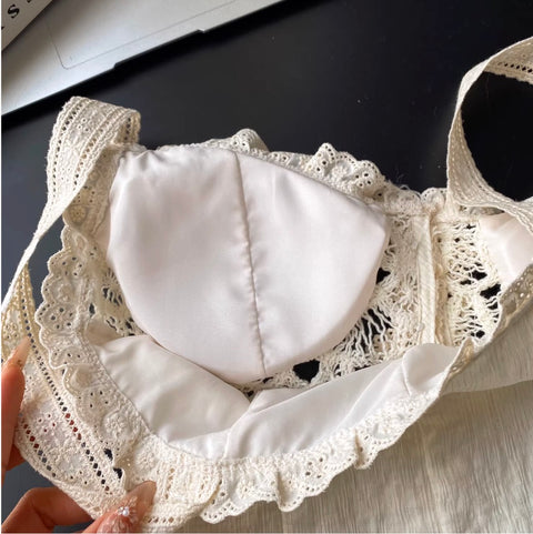 Sexy Hollowed Lace Apricot Camisole