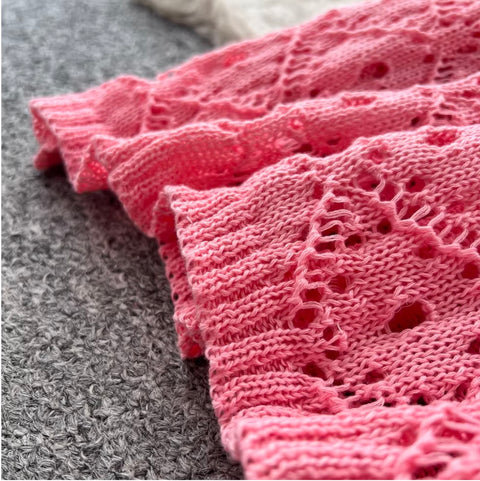 3D Flower Knit Bikini & Skirt 2Pcs