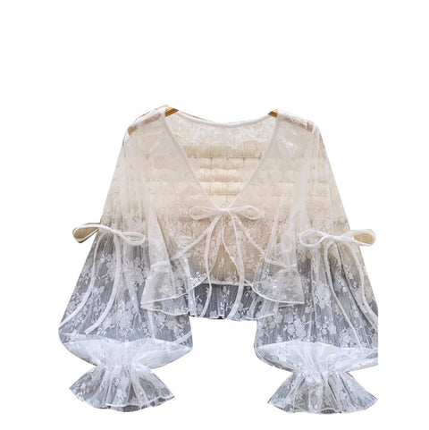Sweetie Lace Embroidered Sunscreen Top