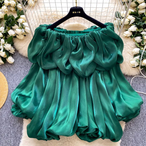 Korean Style Off-shoulder Satin Top