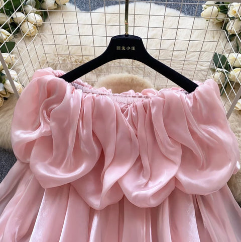 Korean Style Off-shoulder Satin Top