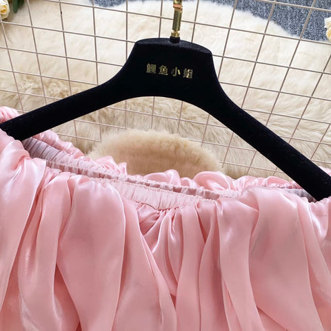 Korean Style Off-shoulder Satin Top