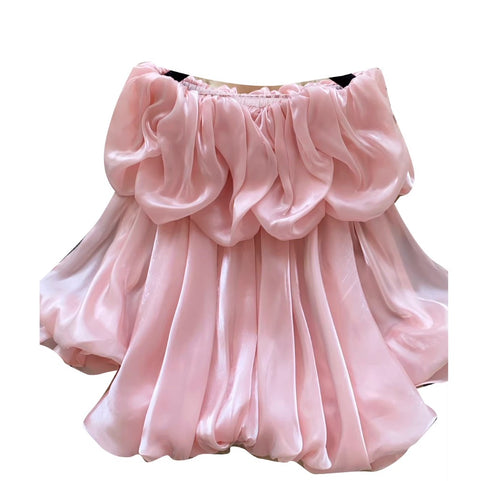 Korean Style Off-shoulder Satin Top