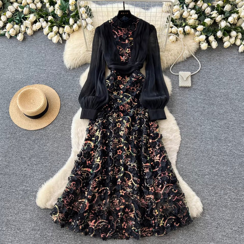 Sequined Beaded Embroidery Dress