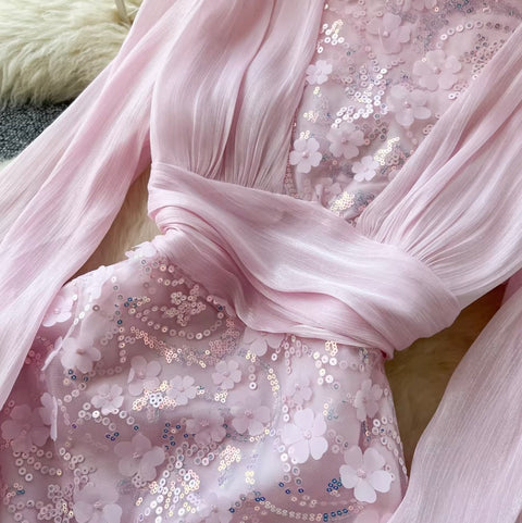 Sequined Beaded Embroidery Dress