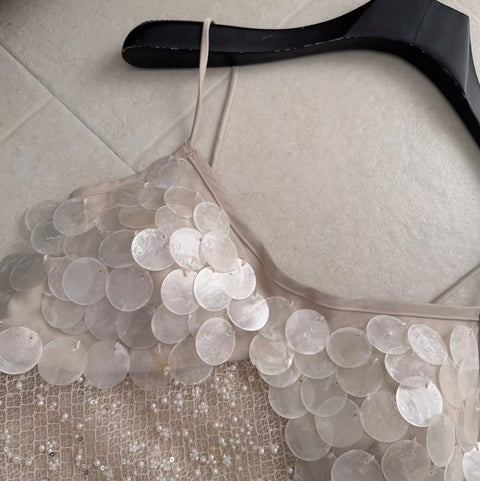 Sequined Lace Camisole & Skirt 2Pcs