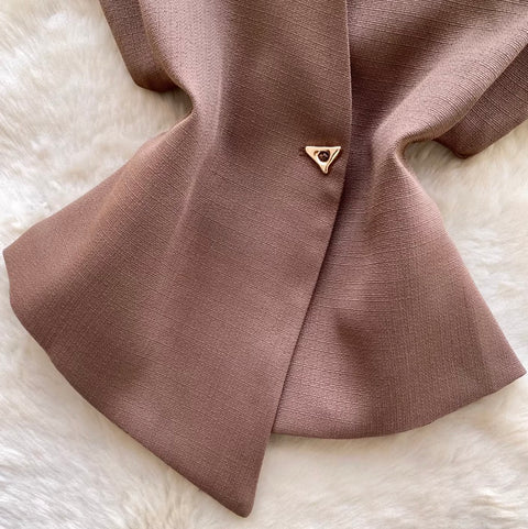 Korean Style V-neck Asymmetric Cardigan
