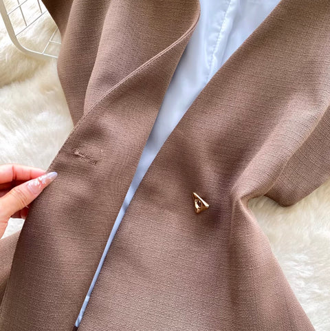 Korean Style V-neck Asymmetric Cardigan