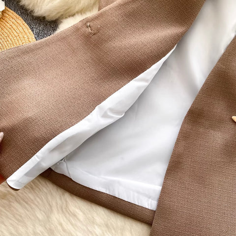 Korean Style V-neck Asymmetric Cardigan