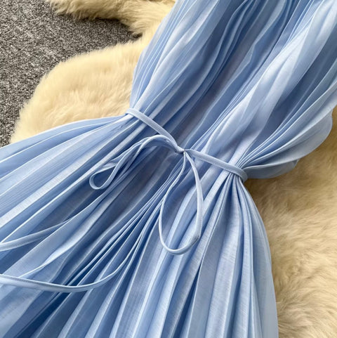Fairy Blue Ruffled Sleevelss Dress