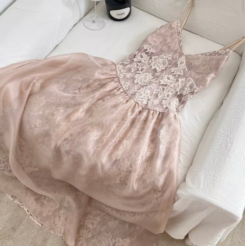Rose Lace Crochet Slip Dress