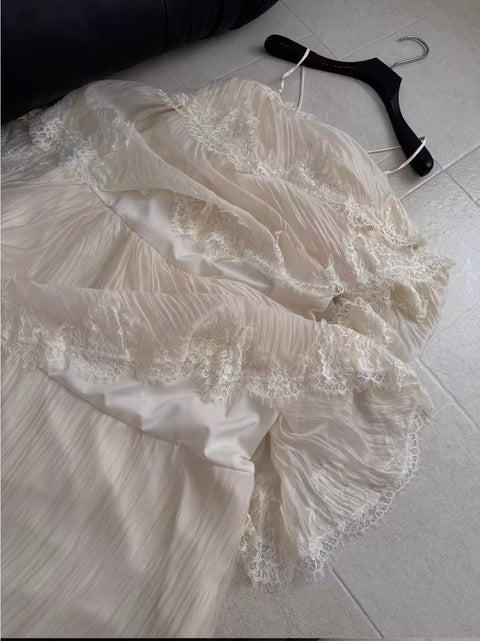 French Style Layered Lace Slip Dress