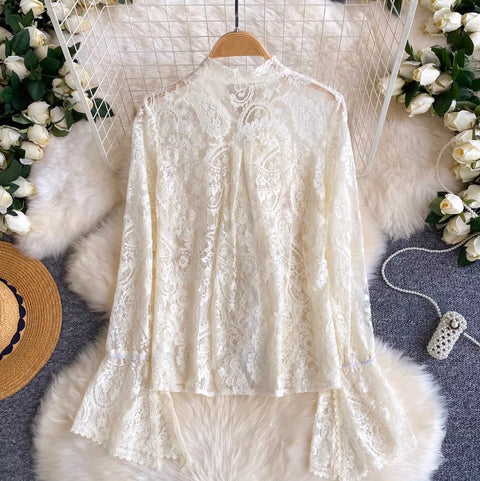 French Style Bow-tie Lace Shirt