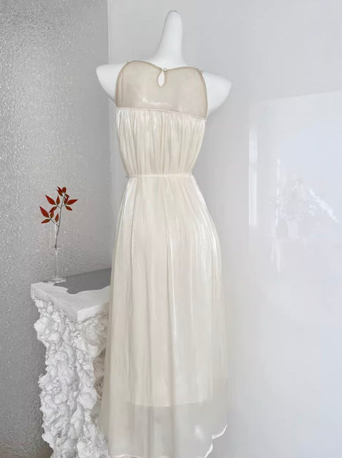 Rhinestone Studded Mesh Patchwork Dress
