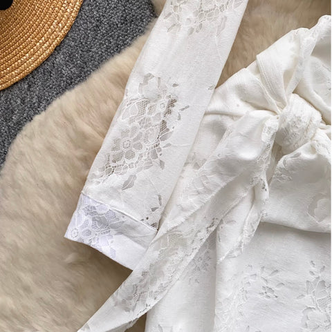 Korean Style V-neck Shirt Dress