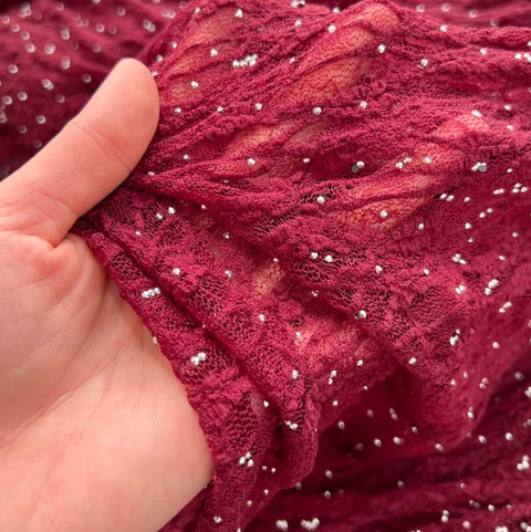 V-neck Sequined Lace Dress