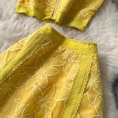 Sleeveless Top & Skirt Lace 2Pcs