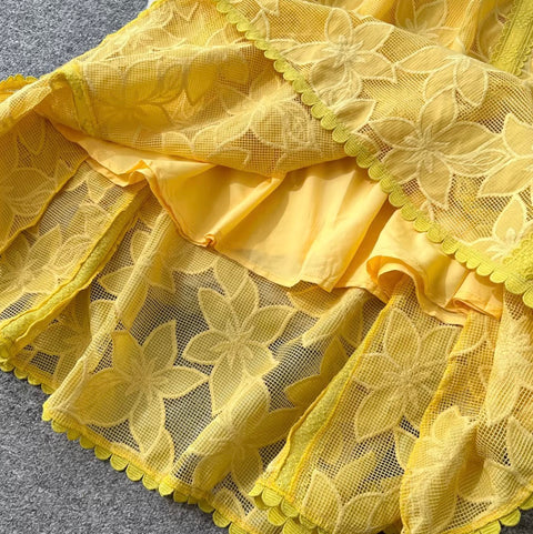 Sleeveless Top & Skirt Lace 2Pcs