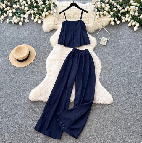 Simple Design Camisole & Pants Casual 2Pcs