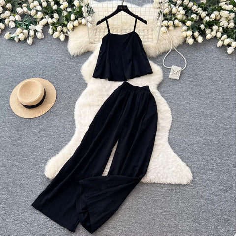 Simple Design Camisole & Pants Casual 2Pcs