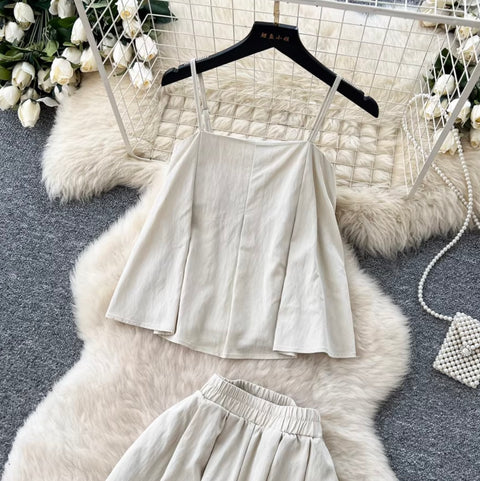 Simple Design Camisole & Pants Casual 2Pcs