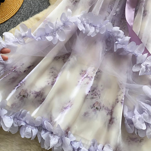 Fairy Floral A-line Halter Dress