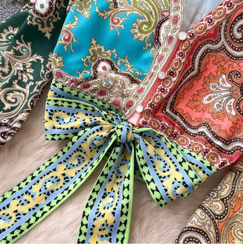 Ethnic Print Shirt & Skirt Niche 2Pcs