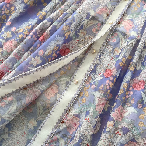 Purple Floral Print Shirt Dress