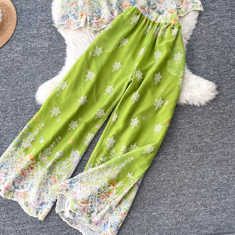 Ethnic Print Shirt & Trousers 2Pcs
