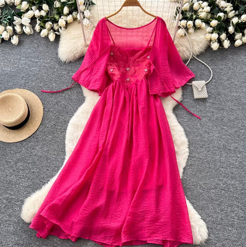 Lace Cardigan & Slip Dress 2Pcs