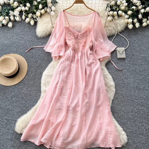 Lace Cardigan & Slip Dress 2Pcs