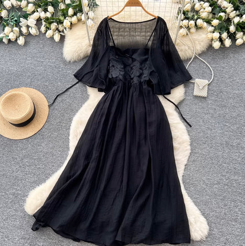 Lace Cardigan & Slip Dress 2Pcs