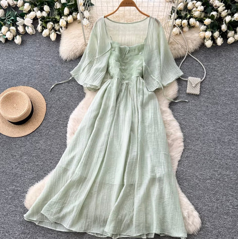 Lace Cardigan & Slip Dress 2Pcs