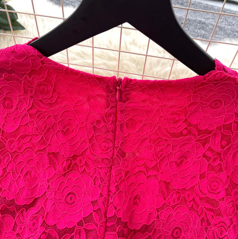 Premium Hollowed Embroidery Lace Dress